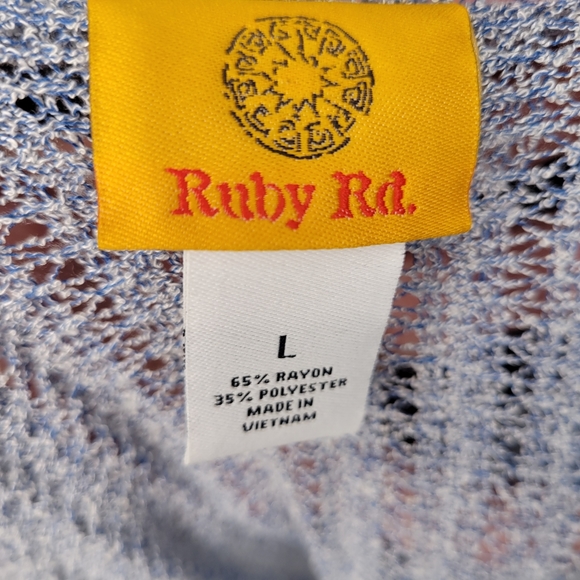 Ruby Rd. Light blue waterfall shrug sweater Size L - Picture 2 of 3